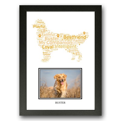 Personalised Golden Retriever Dog Word Art Gifts